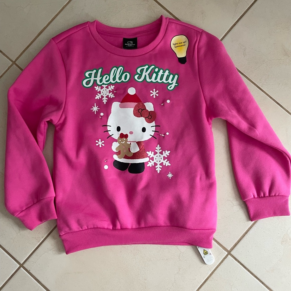 SOLD- Hello Kitty Festive Pink Sweatshirt for Kids